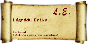 Légrády Erika névjegykártya