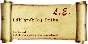 Légrády Erika névjegykártya